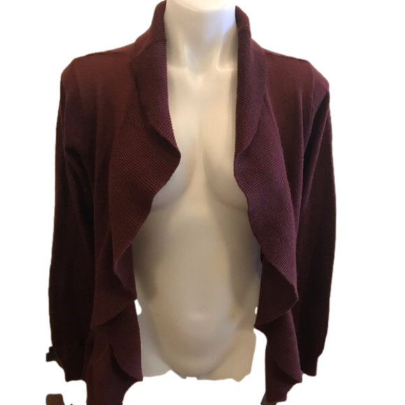 George Burgandy Wine Oversized Open Faced Long Sleeve Cardigan size XS - Picture 1 of 11